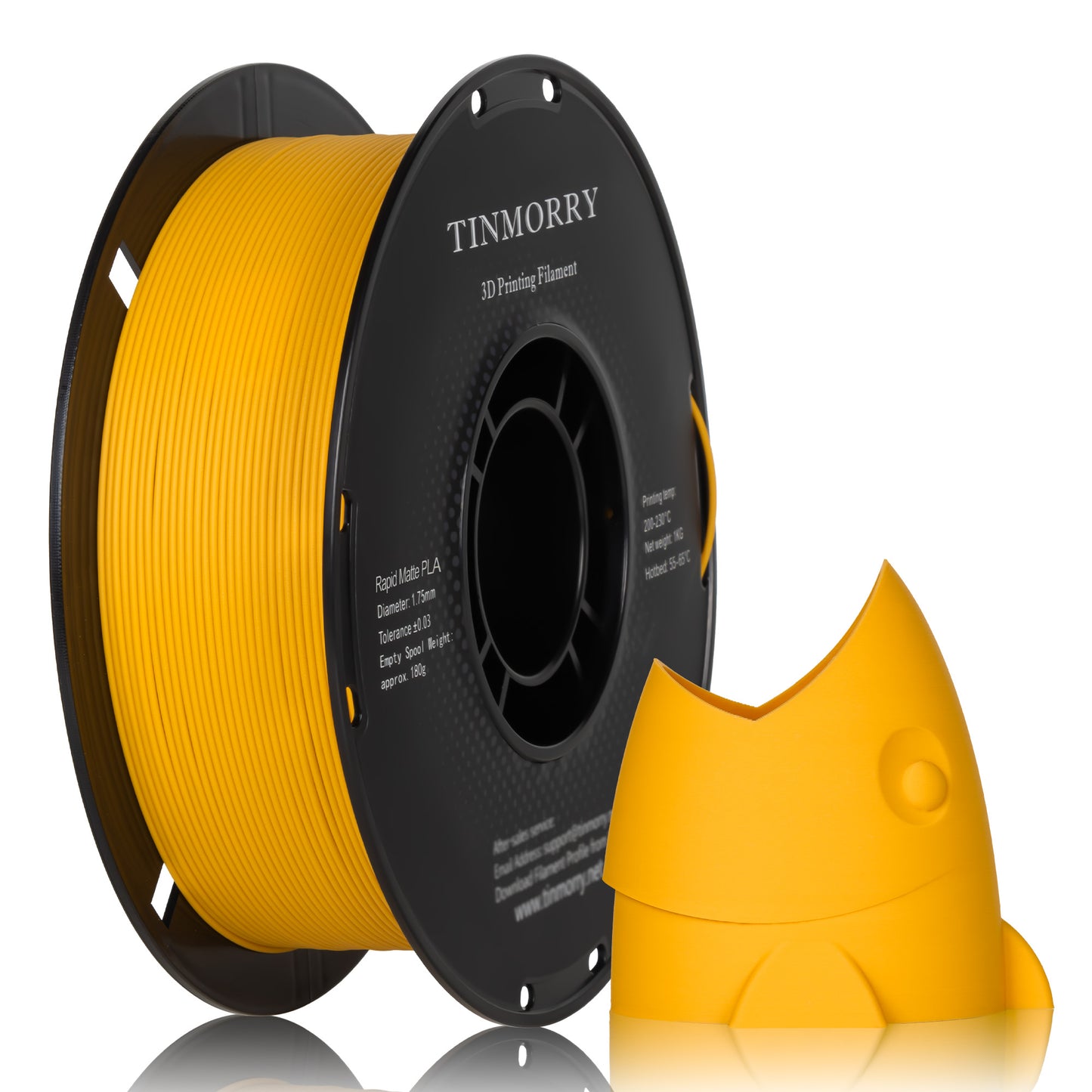 Matte PLA 3D Printer Filament 1.75mm, 1 KG, Matte Pumpkin Yellow