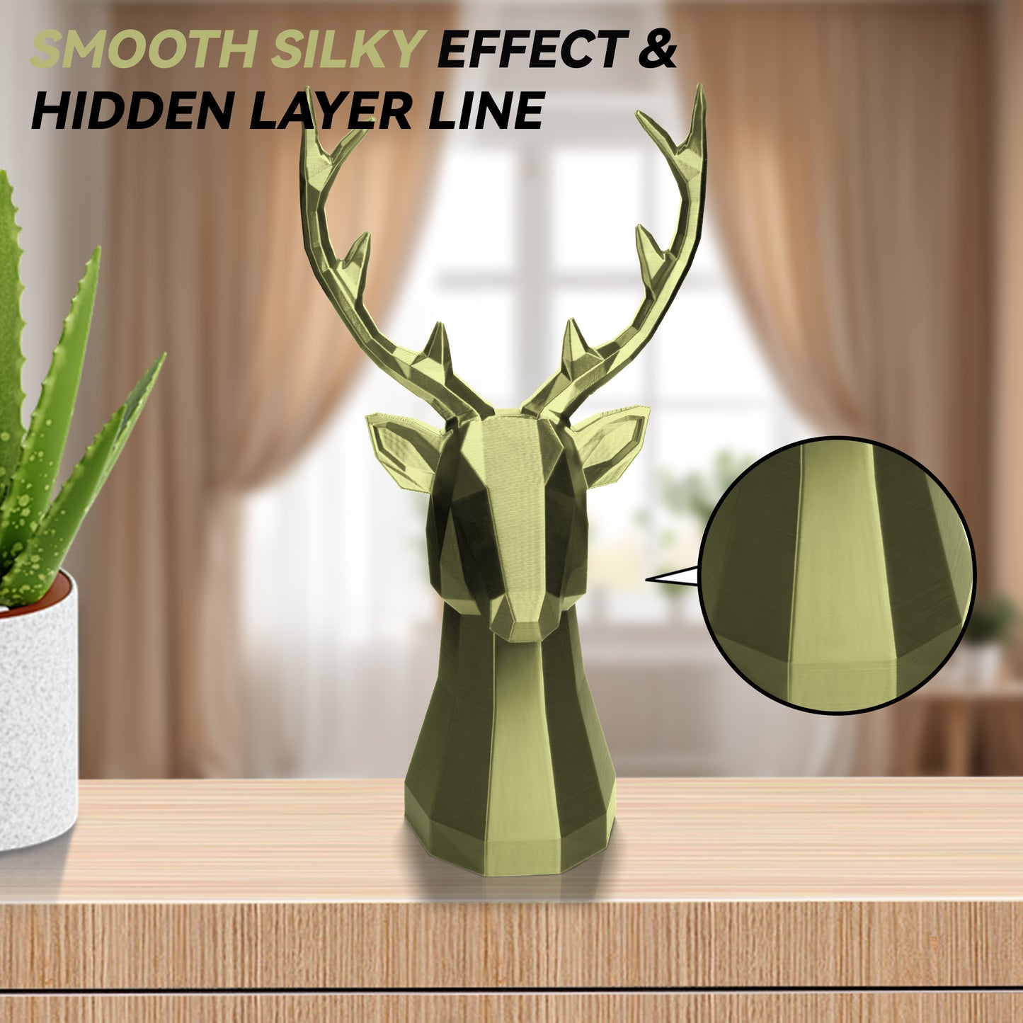 Silk PLA 3D Printer Filament 1.75mm, 1 KG, Silk Bronze