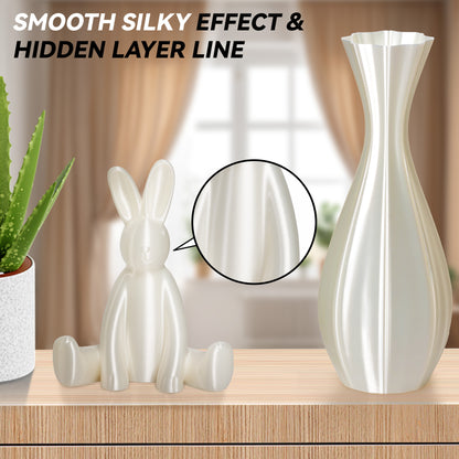 Silk PLA 3D Printer Filament 1.75mm, 1 KG, Silk White