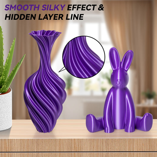 Silk PLA 3D Printer Filament 1.75mm, 1 KG, Silk Purple