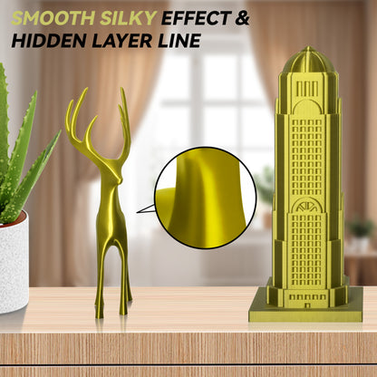 Silk PLA 3D Printer Filament 1.75mm, 1 KG, Light Gold