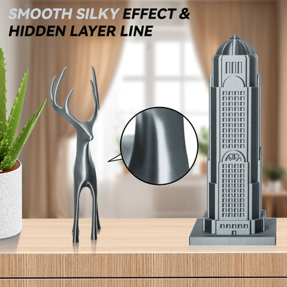 Silk PLA 3D Printer Filament 1.75mm, 1 KG, Silk Silver