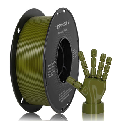 TINMORRY PETG-Filament 1,75 mm, Rapid PETG-Eco 3D-Druckfilament, kompatibel mit Bambu Lab/Creality K1C / FLASHFORGE Adventurer 5M FDM 3D-Drucker, 1 kg 1 Spule, Olivgrün 