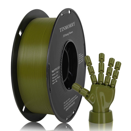 TINMORRY PETG-Filament 1,75 mm, Rapid PETG-Eco 3D-Druckfilament, kompatibel mit Bambu Lab/Creality K1C / FLASHFORGE Adventurer 5M FDM 3D-Drucker, 1 kg 1 Spule, Olivgrün 