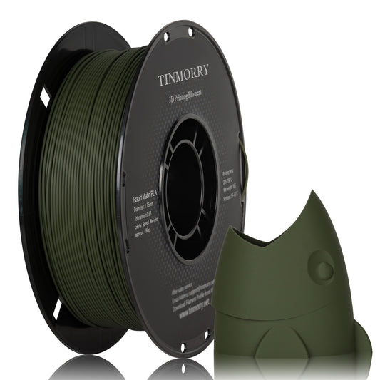 TINMORRY マット PLA フィラメント 1.75mm、PLA 3D プリント フィラメント、Bambu Lab FDM 3D プリンター対応、1 KG 1 スプール、 マットオリーブグリーン