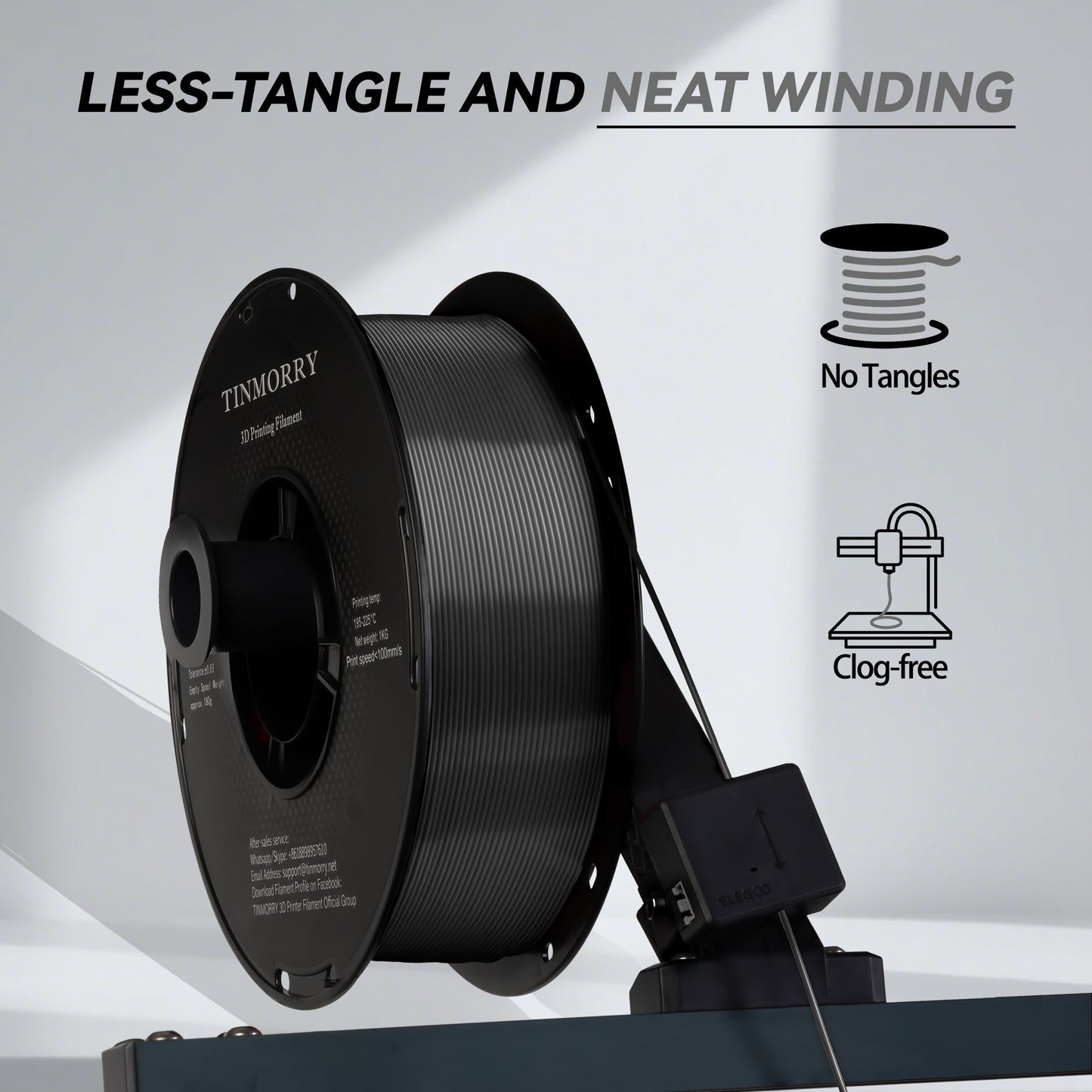 Silk PLA 3D Printer Filament 1.75mm, 1 KG, Silk Iron Black