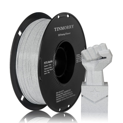 Marble PETG 3D Printer Filament 1.75mm, 1 KG， Marble White