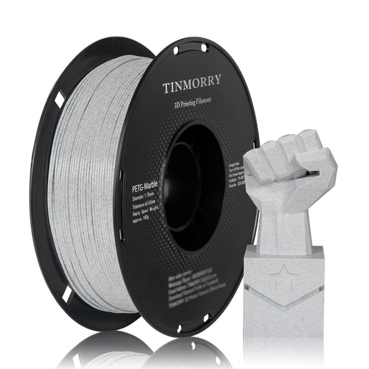 Marble PETG 3D Printer Filament 1.75mm, 1 KG， Marble White