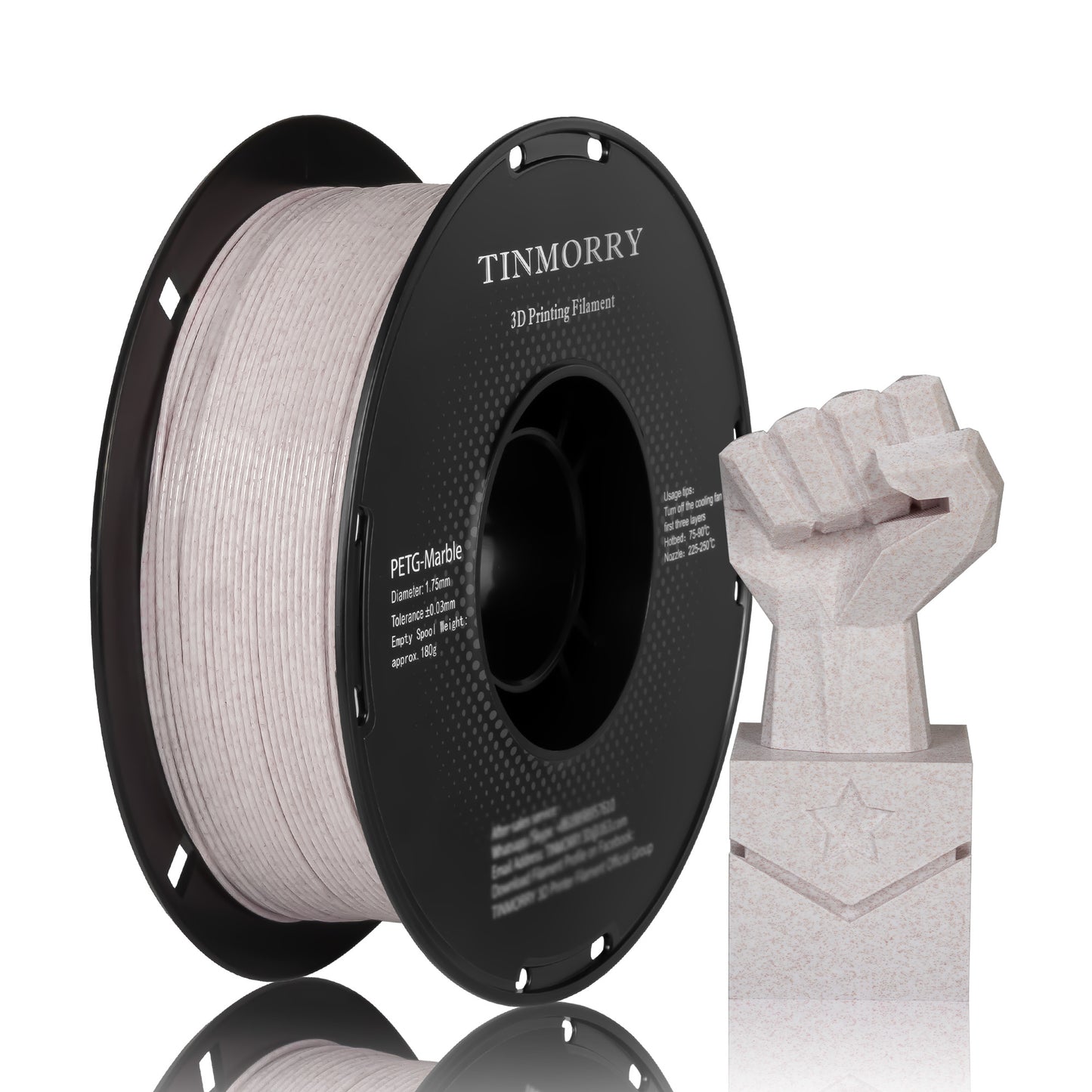 Marble PETG 3D Printer Filament 1.75mm, 1 KG, Marble Magic Brown