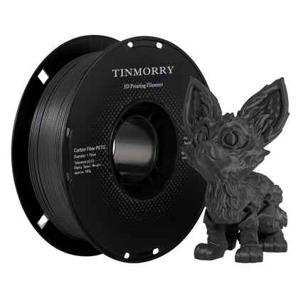 Carbon Fiber PETG 3D Printer Filament 1.75mm, 1 KG, Dark Grey
