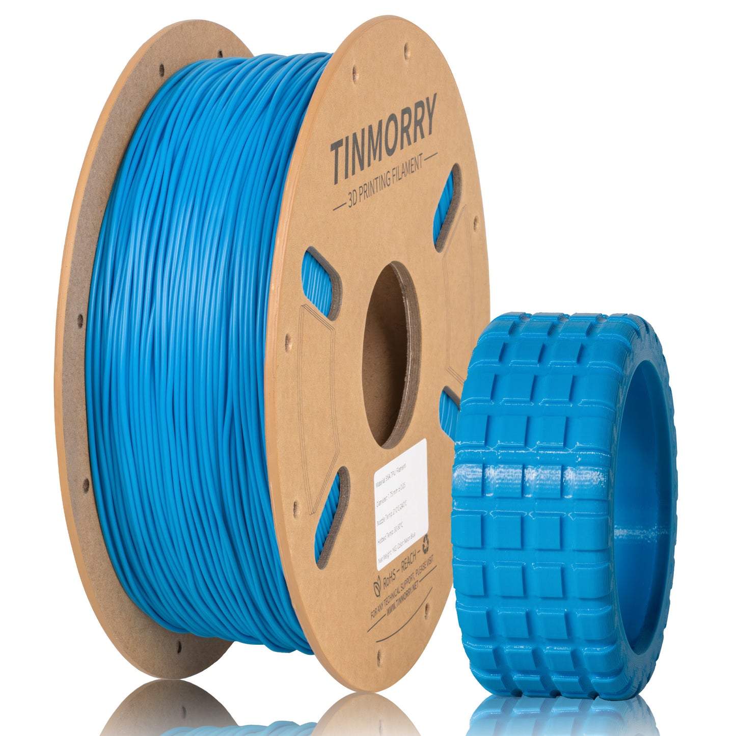 95A TPU 3D Printer Filament 1.75mm, 1 KG, Neon Blue