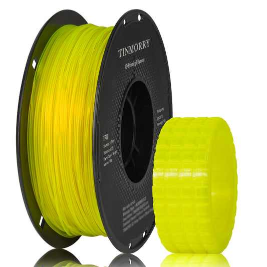 95A TPU 3D Printer Filament 1.75mm, 1 KG, Transparent Yellow