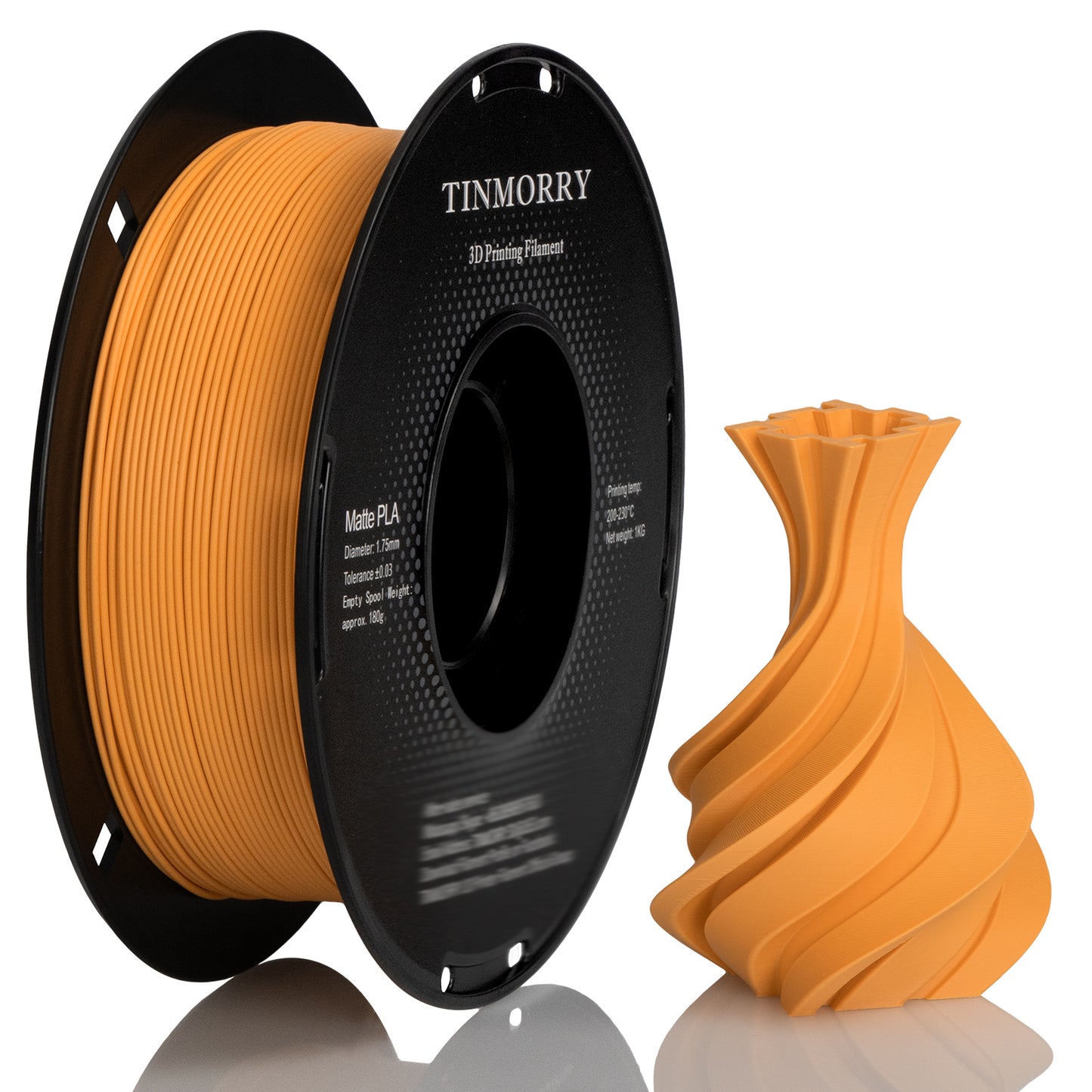 Matte PLA 3D Printer Filament 1.75mm, 1 KG, Matte Orange