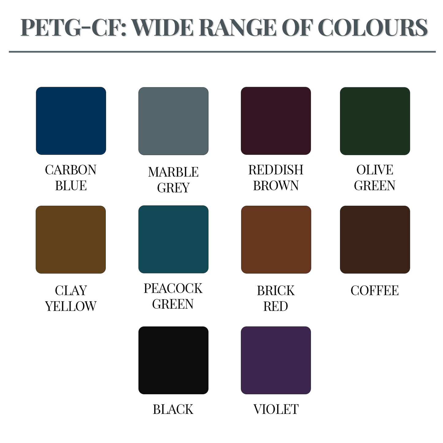 Carbon Fiber PETG 3D Printer Filament 1.75mm, 1 KG, Marble Grey