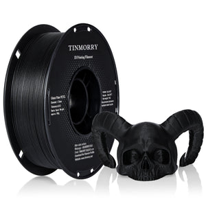 TINMORRY Glass Fiber Reinforced PETG Filament, High Impact Resistance PETG-GF 3D Printing Filament, Durability & Stiffness, Perfect Compatible with Bambu Lab FDM 3D Printer, 1 KG 1 Spool, Frosted Black