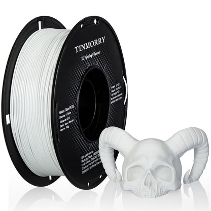 TINMORRY Glasfaserverstärktes PETG-Filament, hochschlagfestes PETG-GF-3D-Druckfilament, Haltbarkeit und Steifheit, perfekt kompatibel mit Bambu Lab FDM-3D-Drucker, 1 kg, 1 Spule, mattweiß 