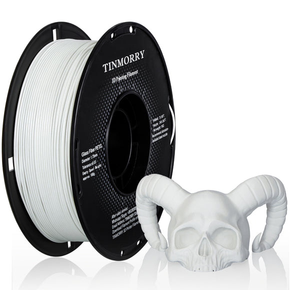 TINMORRY Glass Fiber Reinforced PETG Filament, High Impact Resistance PETG-GF 3D Printing Filament, Durability & Stiffness, Perfect Compatible with Bambu Lab FDM 3D Printer, 1 KG 1 Spool, Frosted White