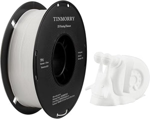 TINMORRY Filament TPU 1.75 mm, TPU Filament 3D Printing Materials for 3D Printer, 1 KG 1 Spool, White