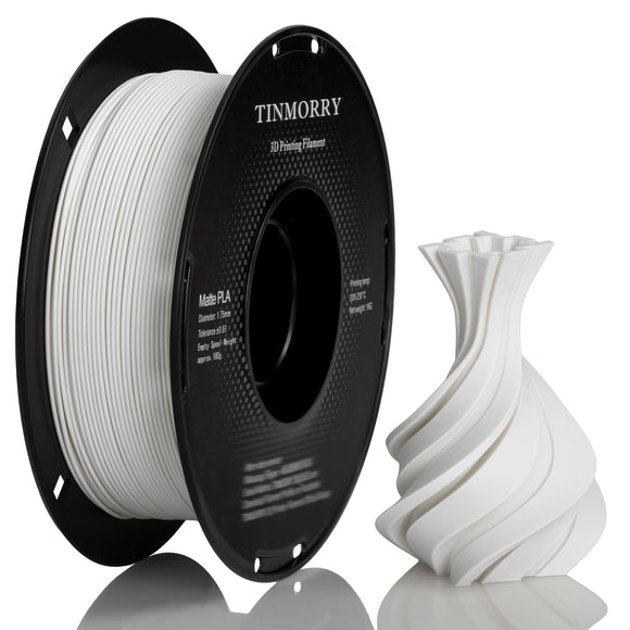 TINMORRY Mattes PLA-Filament 1,75 mm, PLA-3D-Druckfilament, kompatibel mit Bambu Lab FDM-3D-Drucker, 1 kg, 1 Spule, Mattweiß 