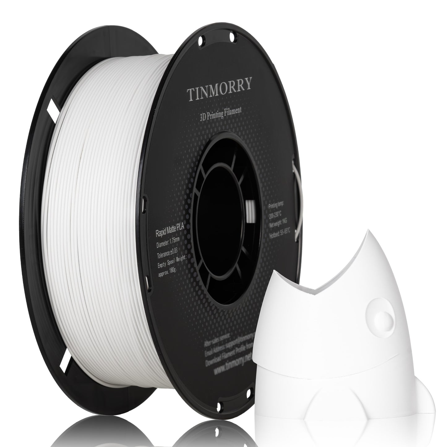 Matte PLA 3D Printer Filament 1.75mm, 1 KG, Matte White