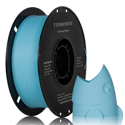 TINMORRY マット PLA フィラメント 1.75mm、PLA 3D プリント フィラメント、Bambu Lab FDM 3D プリンター対応、1 KG 1 スプール、マット ライトブルー