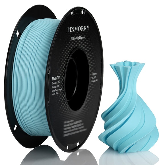 TINMORRY Matte PLA Filament 1.75mm, PLA 3D Printing Filament, Compatible with Bambu Lab FDM 3D Printer, 1 KG 1 Spool, Matte Light Blue