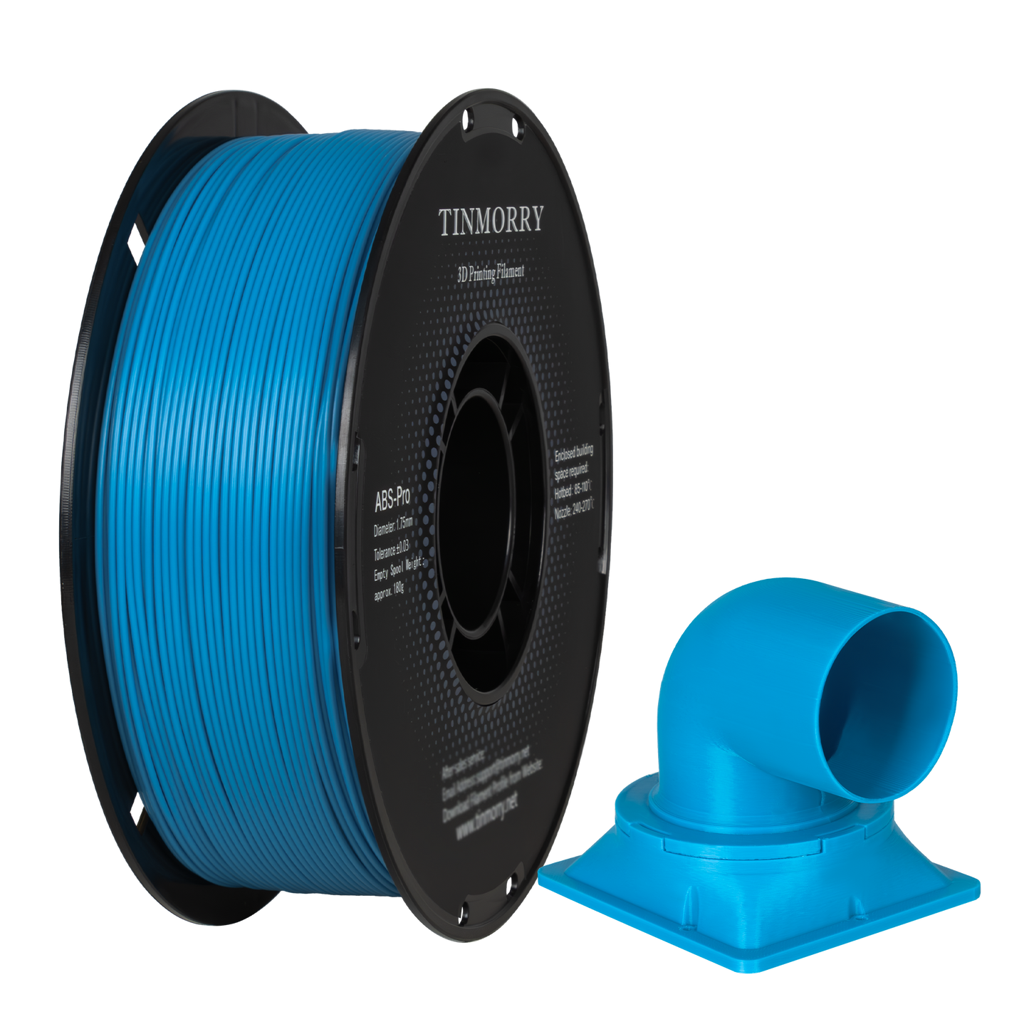 TINMORRY ABS Filament 1.75mm, ABS (Pro) 3D Drucker Filament 1KG, gute Hitzebeständigkeit, stark & haltbar, Maßgenauigkeit ±0.03mm, Blauer See