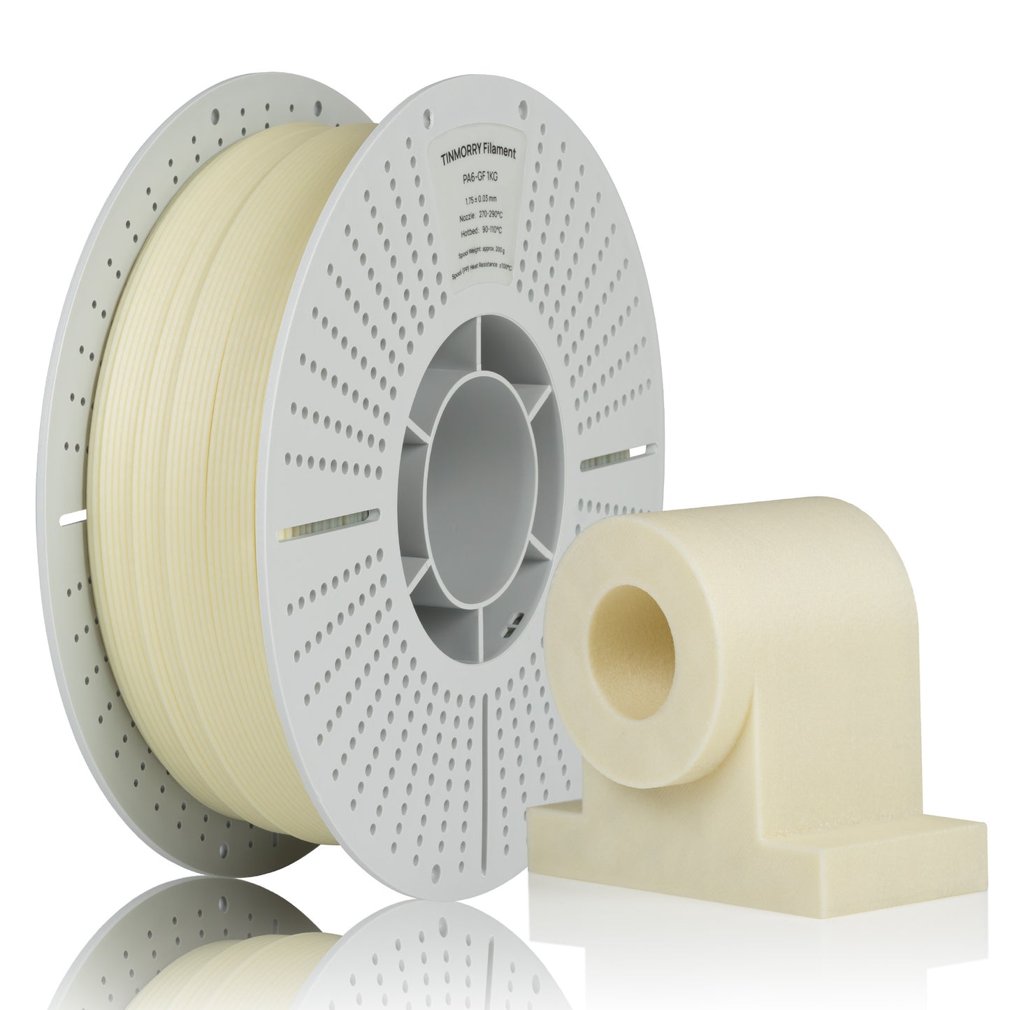 Glass Fiber Reinforced PA6 Filament, 1 KG 1 Spool, Jade White