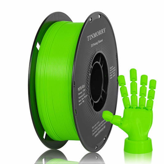 TINMORRY PETG-Filament 1,75 mm, Rapid PETG-Eco 3D-Druckfilament, kompatibel mit Bambu Lab/Creality K1C / FLASHFORGE Adventurer 5M FDM 3D-Drucker, 1 kg 1 Spule, fluoreszierendes Grün 
