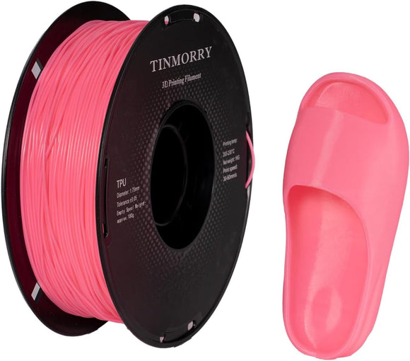 TINMORRY Filament TPU 1,75 mm, TPU Filament 3D Druckmaterialien für 3D Drucker, 1 KG 1 Spule, Pink 