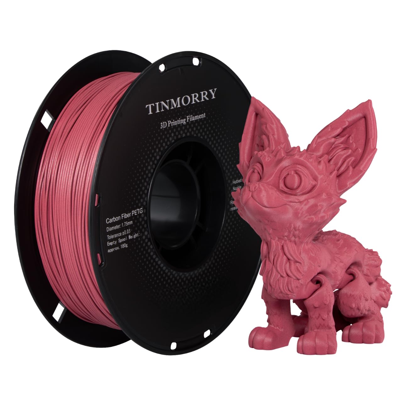 Carbon Fiber PETG 3D Printer Filament 1.75mm, 1 KG, Pink