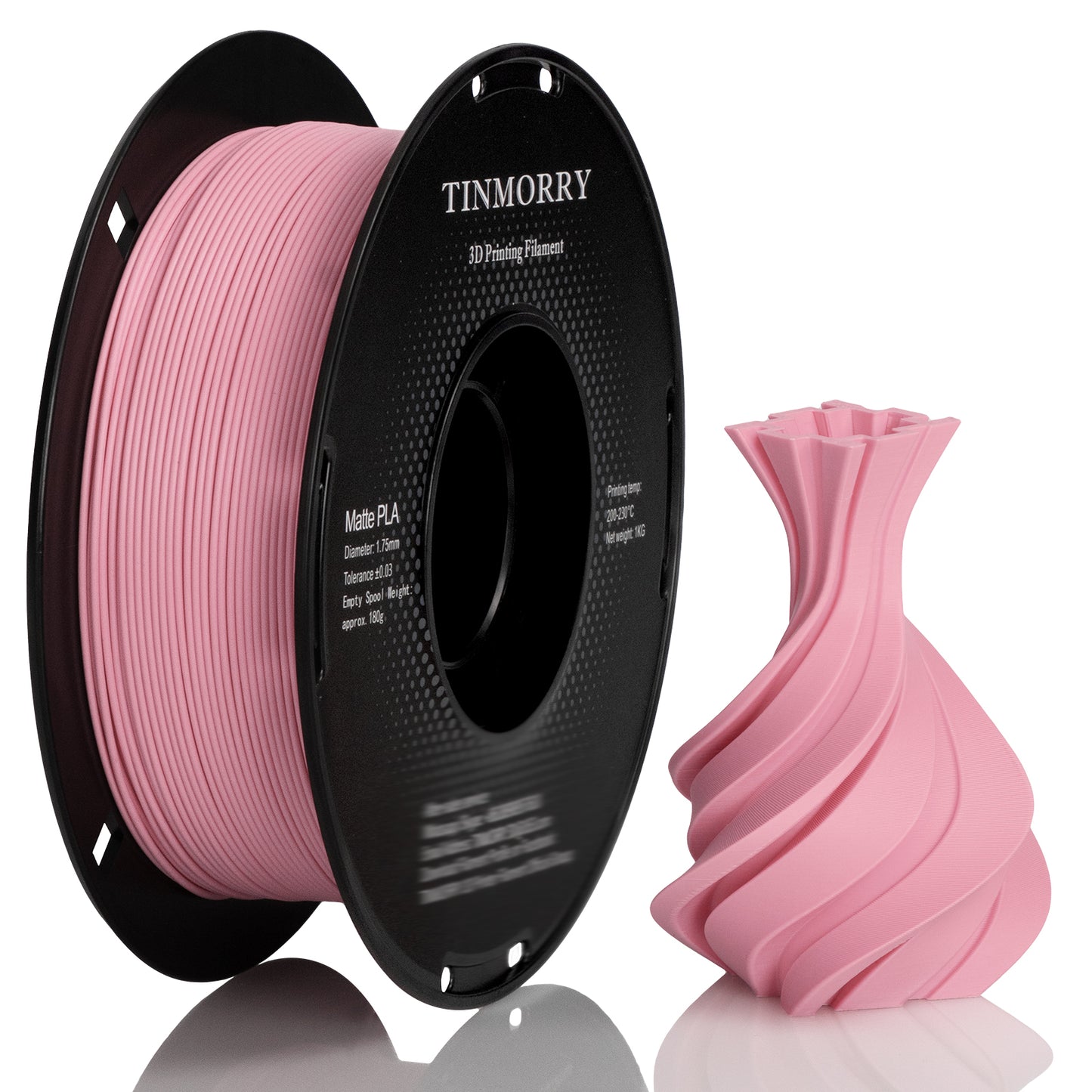 Matte PLA 3D Printer Filament 1.75mm, 1 KG, Matte Pink
