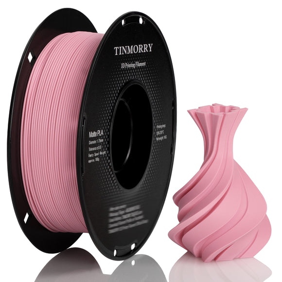 TINMORRY Mattes PLA-Filament 1,75 mm, PLA-3D-Druckfilament, kompatibel mit Bambu Lab FDM-3D-Drucker, 1 kg, 1 Spule, Mattrosa 