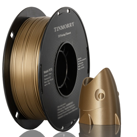 TINMORRY Metallic PETG Filament 1.75mm, PETG 3D Printing Filament, Compatible with Bambu Lab FDM 3D Printer, 1 KG 1 Spool, Metallic Champagne Gold