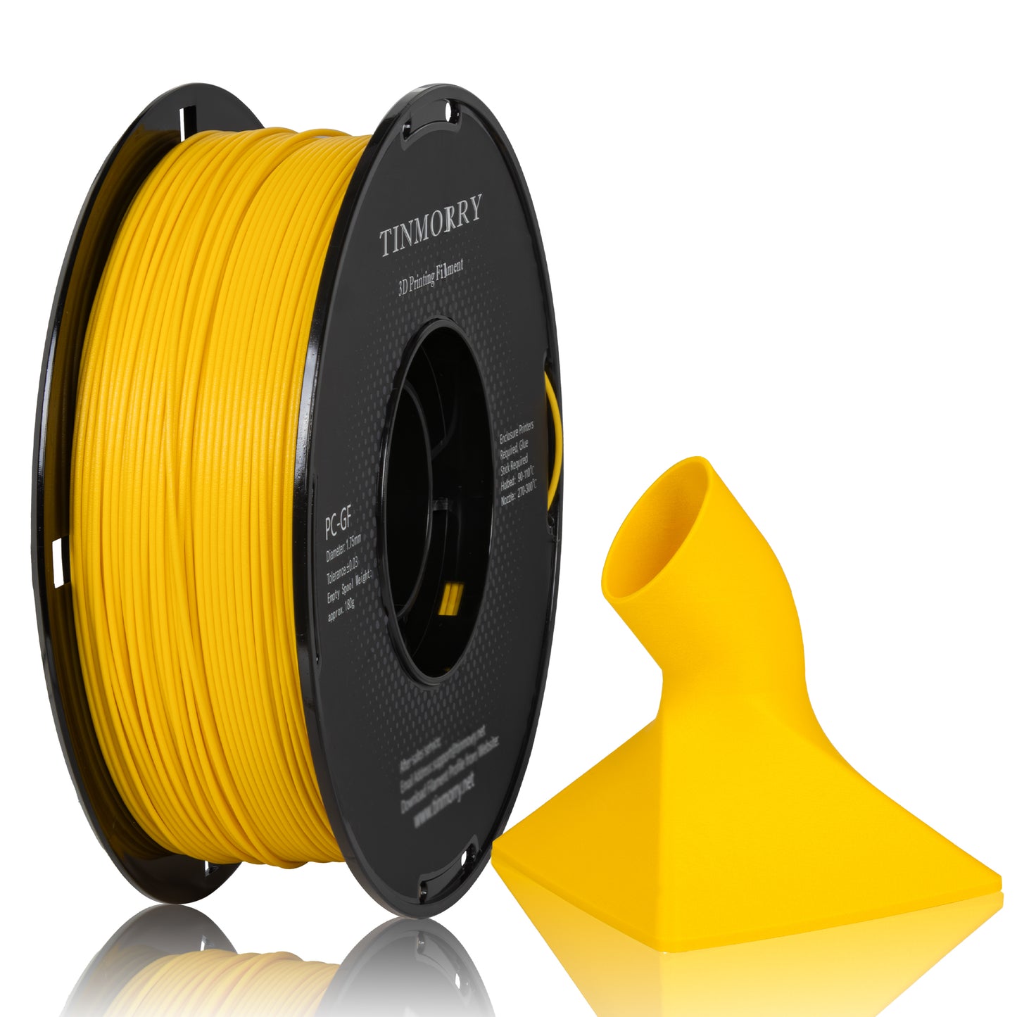 Glass Fiber PC 3D Printer Filament 1.75mm, 1 KG, Carter Yellow