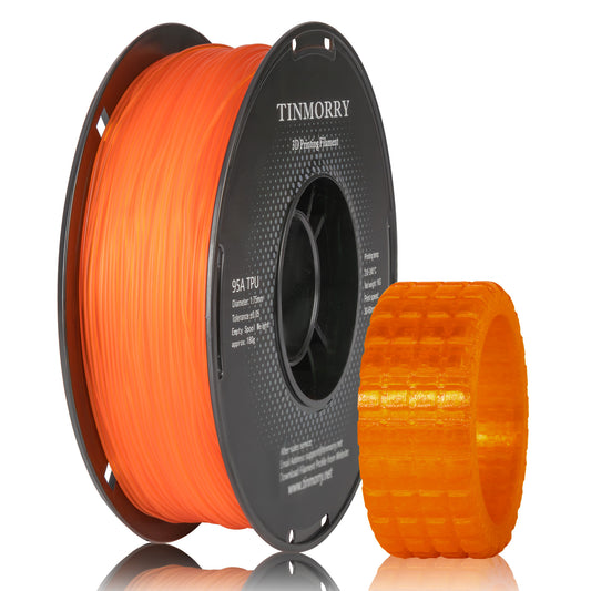 95A TPU 3D Printer Filament 1.75mm, 1 KG, Transparent Orange