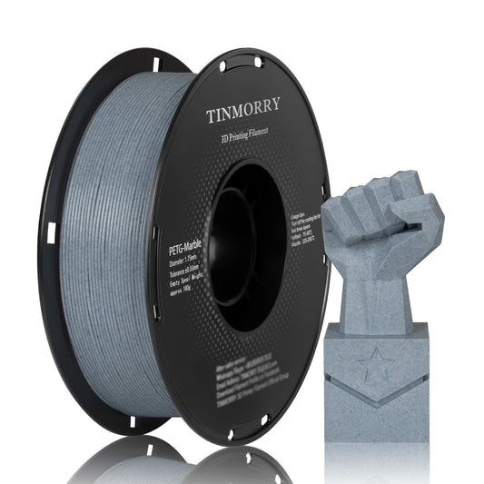 Marble PETG 3D Printer Filament 1.75mm, 1 KG, Marble Light Grey