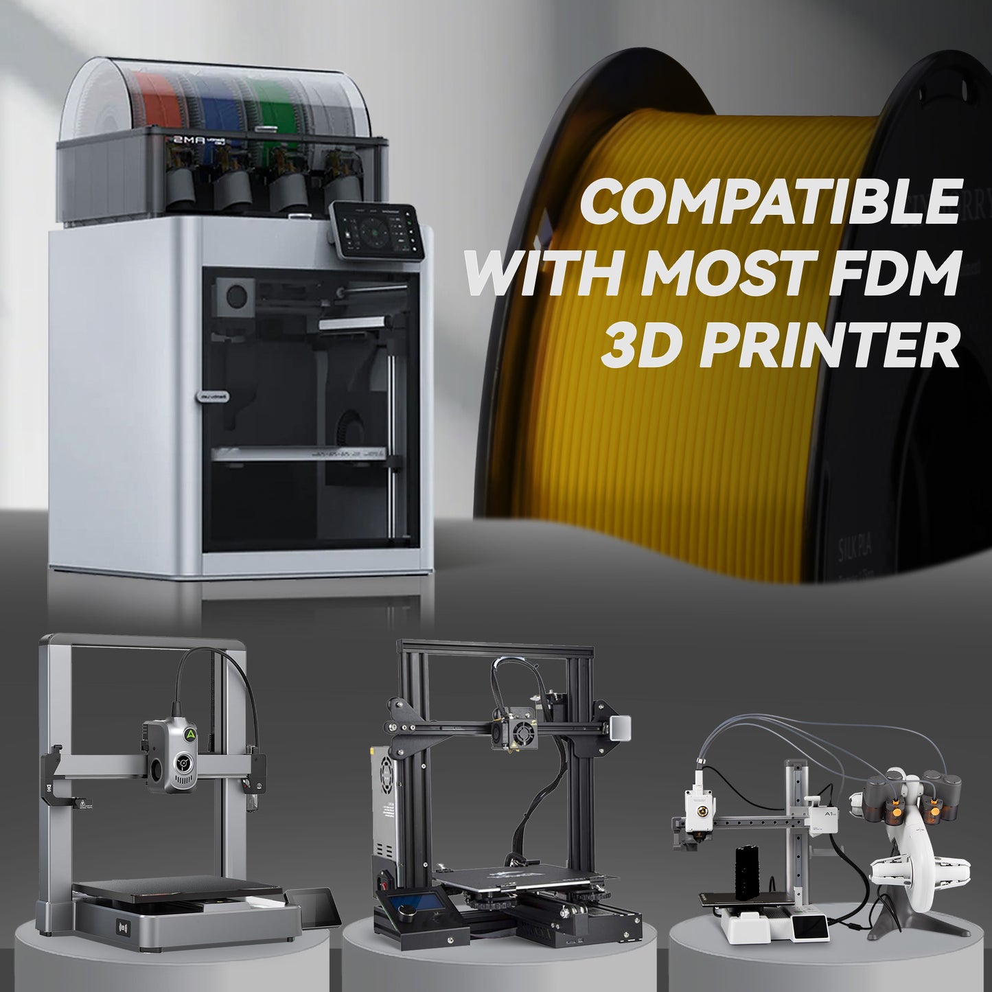 Silk PLA 3D Printer Filament 1.75mm, 1 KG, Silk Gold