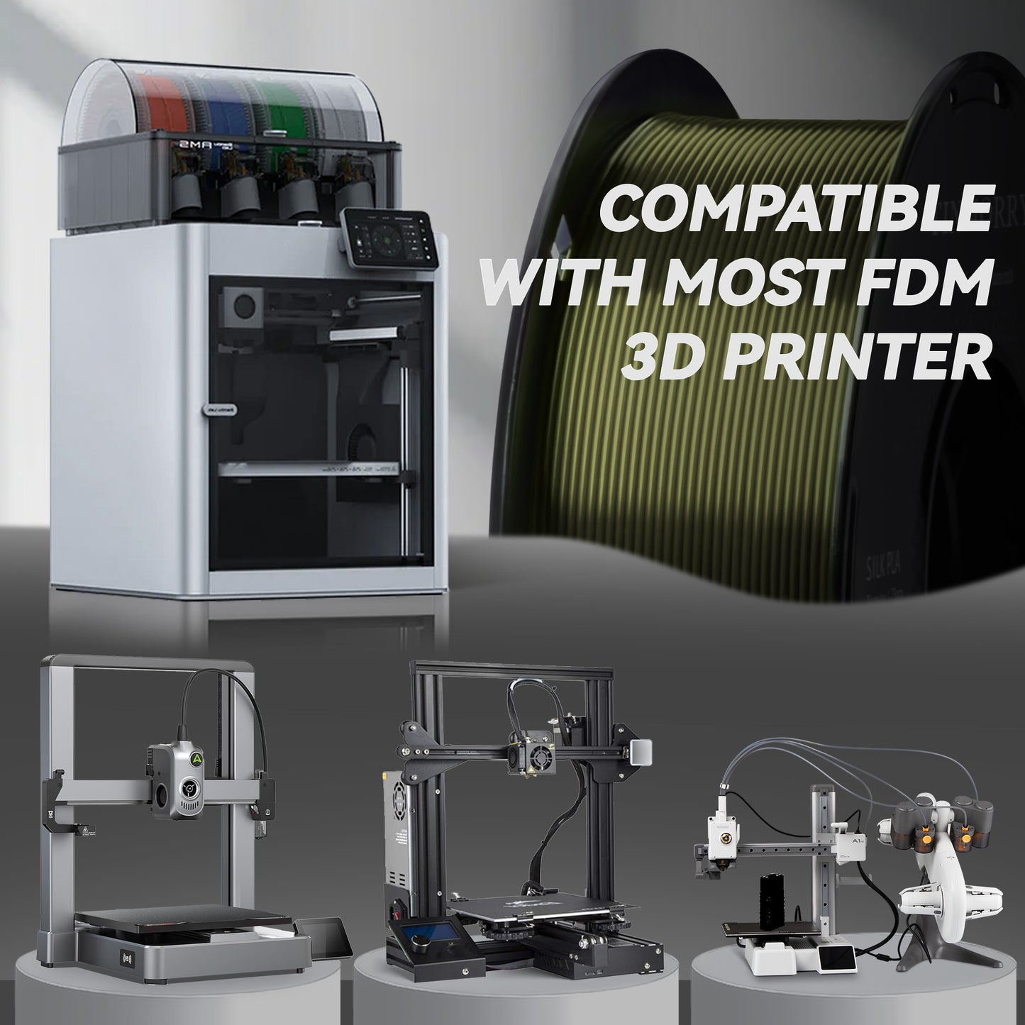 Silk PLA 3D Printer Filament 1.75mm, 1 KG, Silk Bronze