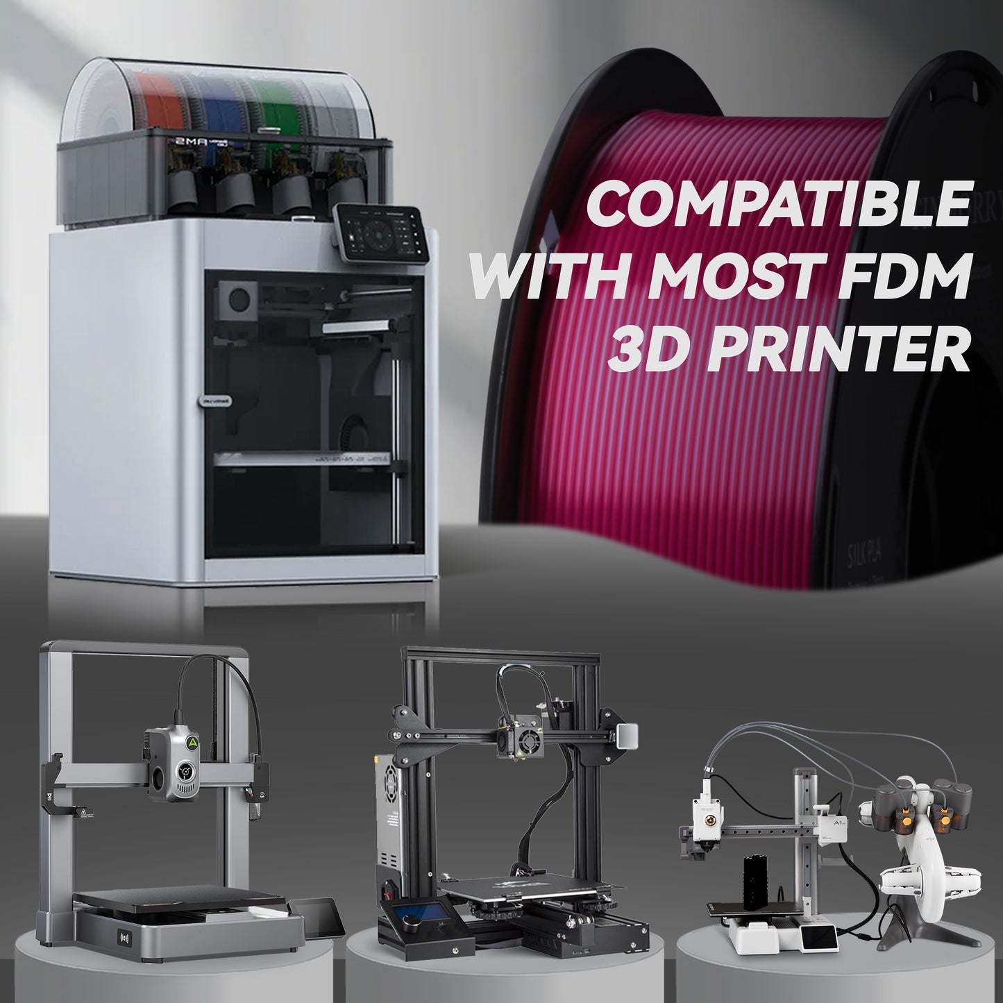 TINMORRY Silk PLA Filament 1.75mm, Glänzendes PLA 3D Drucker Filament, 1 KG 1 Spule, Silk Rosarot