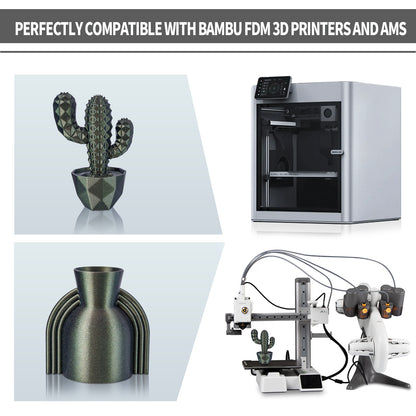 TINMORRY PETG フィラメント 1.75 mm、Galaxy PETG 3D プリンター フィラメント、Bambu FDM 3D プリンター対応、1 kg 1 スプール、Galaxy グリーン ゴールド