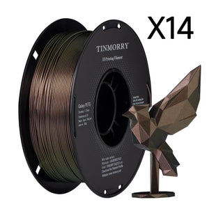 14 Rolls Galaxy PETG Filament 1.75mm, TINMORRY Galaxy PETG 3D Printing Filament  for FDM 3D Printers, 14 KG, Purple Gold