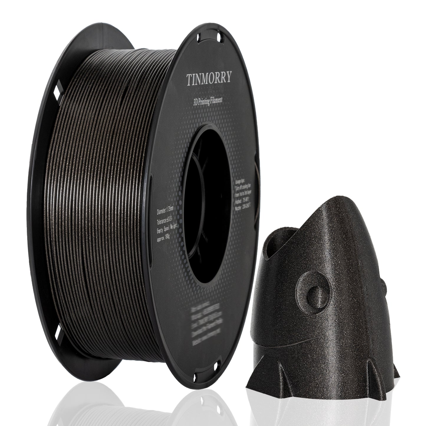 Sparkly PETG 3D Printer Filament 1.75mm, 1 KG, Sparkly Black
