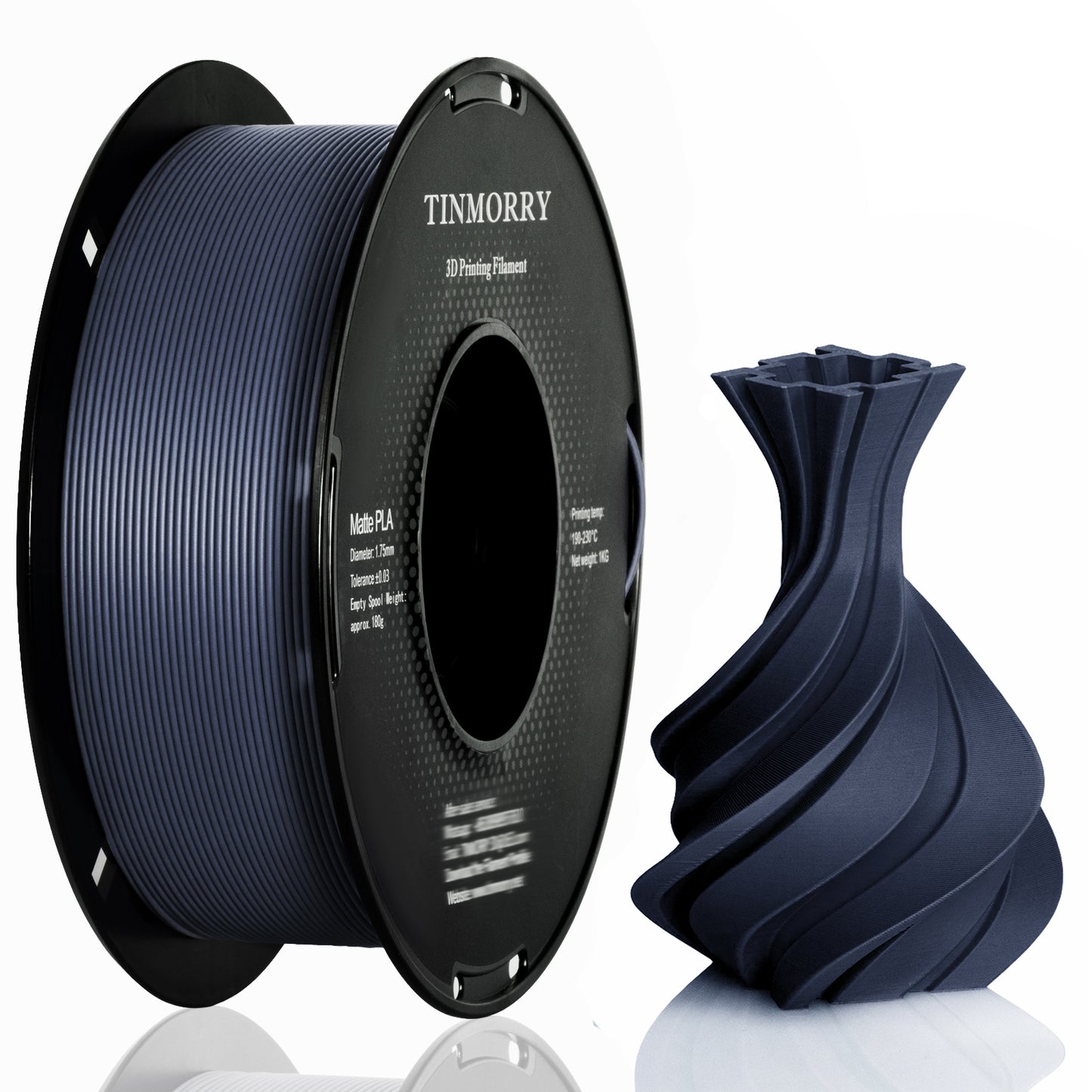 Matte PLA 3D Printer Filament 1.75mm, 1 KG, Matte Navy Blue