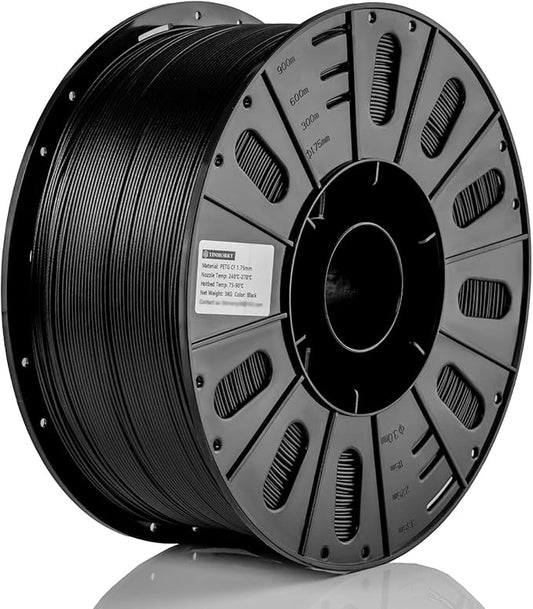 Carbon Fiber PETG 3D Printer Filament 1.75mm, 3 KG, Black
