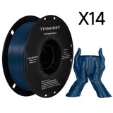 14 Rolls Carbon Fiber PETG Filament 1.75mm, TINMORRY PETG-CF 3D Printing Filament  for FDM 3D Printers, 14 KG, Carbon Blue