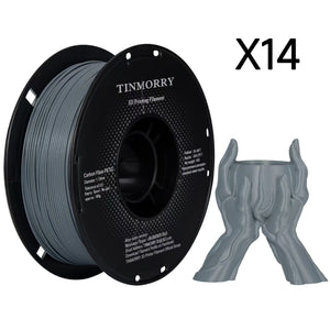 14 Rolls Carbon Fiber PETG Filament 1.75mm, TINMORRY PETG-CF 3D Printing Filament  for FDM 3D Printers, 14 KG, Marble Grey