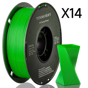 14 Rolls PETG Filament 1.75mm, TINMORRY PETG-ECO 3D Printing Filament  for FDM 3D Printers, 14 KG, Green