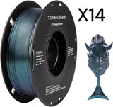 14 Rolls PETG Filament 1.75mm, TINMORRY PETG-ECO 3D Printing Filament  for FDM 3D Printers, 14 KG, Chameleon Blue/Purple