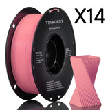 14 Rolls PETG Filament 1.75mm, TINMORRY PETG-ECO 3D Printing Filament  for FDM 3D Printers, 14 KG, Pink